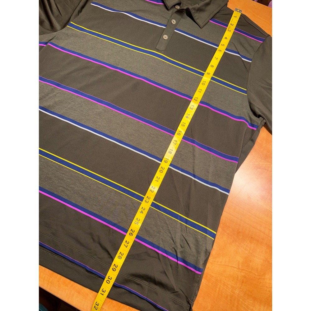 Nike Golf Dri-FIT Polo Shirt XL Mens Gray Striped Short Sleeve Performance Top - Picture 7 of 7